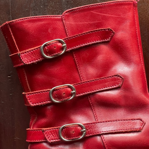 giraudon new york red buckle boots - Picture 4 of 11